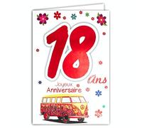 Afie 69-2119 Tarjeta Feliz Cumpleaños 18 años Chica Joven Mujer Adulto - Mayoría Mayor Permitido B Conducir Coche Regalos Maquillaje Mariposas