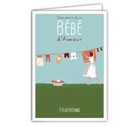 Afie 69-4335 - Tarjeta de felicitación para el nacimiento de niña con sobre para padres y madres (17 x 11,5 cm), diseño retro vintage