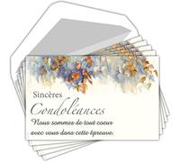 Afie C5268 - Lote de 5 tarjetas de reembolso, 135 x 85 mm, con 5 sobres blancos, ramas de árbol hojas otoñales