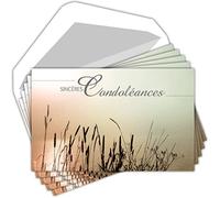 Afie - Funda de 5 tarjetas de sinceras condolencias, nuestros pensamientos afectuosos te apoyan en la prueba de hojas de decesto alemán. Fabricado en Francia