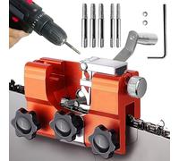 Afilador Cadena Motosierra Portátil,Afilador Motosierra Cadena,Kit de Afilado de Motosierra con 5 carbonatos de tungsteno,Sierra de cadena de 4 a 22 pulgadas (naranja)