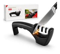 Afilador Cuchillos Profesional 3 en 1 | Afilador de Cuchillos Profesional con Piedra Afilar Cuchillos | Afilar Cuchillos y Afilador Tijeras | Knife Sharpener Multiusos, 3 Etapas y Afilador Tijeras