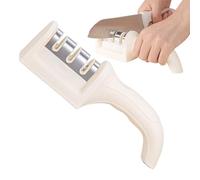 Afilador De 3 Etapas - Acero Inoxidable 20,5x6x6cm | Herramienta De Piedra De Afilar Manual | Restaurador De Cuchillas De Tijera | Base Antideslizante, Ranuras De Cerámica Y Carburo De Tungsteno,