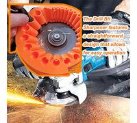 Afilador de brocas para amoladora angular antiapriado, 2-13mm, 20 agujeros con inserciones de rosca de Metal, apto para amoladoras 115/125, renovación de brocas antiguas Naranja