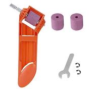 Afilador de Brocas para Metal Soporte Herramienta Portátil Accesorios Taladro Vástago Recto Amoladora Esmeril Fácil Metal Cobalto HSS Alta Dureza (Afilador Naranja + 2 Muelas Extra)