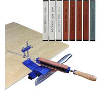 Afilador de Cuchillos Profesional Ángulo Fijo con 8 Piedras de Afilar, Sistema de Afilar Cuchillos Cocina 360° Rotación, Kit de Afilado Manual para Chef en Casa, Knife Sharpener