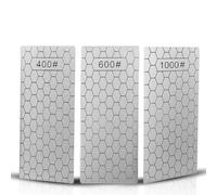 Afilador de Diamante para Cuchillos de Cocina 3 Piezas | Piedra de Afilar Plata, Uso en Cocina y Mesa, para Chefs y Hogares, Bordes Suaves