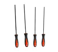 Afilador de motosierra 4 limas redondas con agarre ergonómico y bolsas para herramientas de mantenimiento de cadena de corte de 3,2 mm, 0 mm, 8 mm, 5,5 mm, juego de limas de motosierra con bolsas de