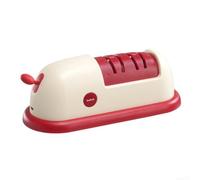 Afilador Eléctrico de Cuchillos 2 Etapas para Cocina y Jardín, Afiladora Rápida para 3s con Base Antideslizante para Tijeras Hachas Machetes 19x7cm(red)