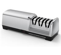 Afilador eléctrico de cuchillos, 3 etapas, 20 W, 2800 RPM, color plateado