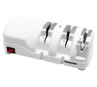 Afilador eléctrico para cuchillos con muela de diamante, 3 etapas, color blanco