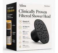 Afina A-01 Advanced - Cabezal de ducha filtrado de alta presión, reduce la picazón seca de la piel, la caspa, el eccema y mejora drásticamente la condición de tu piel, cabello y uñas (negro mate)