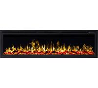 AFLAMO Royal -Chimenea eléctrica de empotrar/de Pared, con función de calefacción, Efecto de Llama Realista, tecnología LED. (152 x 43 x 15)