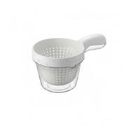 AFXGUSD Cesta Industrial Colador Moderno Bol Escurridor Doble Capa Recipiente Multiusos Cocina Bandeja Desmontable Recomendada para Drenar Frutas Verduras Uso Hogar Diario, Blanco