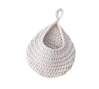 AFXGUSD con Forma de Lágrima, Macetero de Pared Tejido, Decoración de Pared Bohemia para Cocina, Restaurante, Hogar, Dormitorio, Blanco, 21cmx27cm