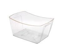 AFXGUSD Cubitera para Fiestas, Cubo de Almacenamiento de Bebidas con Asa, Ligero, Transparente, para Botellas de Cerveza Y Champán, Lado de Oro 18l, tal como se describe
