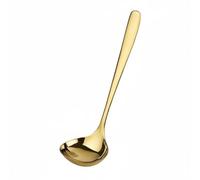 AFXGUSD Cuchara de Acero Inoxidable Tipo con Diseño de Drenaje Efectivo Mango Ergonómico y Borde Suave Adecuada para Mesa Gastronómicos, Oro, Cuchara