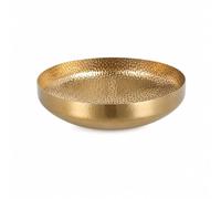 AFXGUSD de Acero Inoxidable Fuente Cuenco y Bandeja con Acabado Brillante y Diseño Elegante Forma Profunda Tipo Bol para Múltiples Platos Apto para Entradas y, Dorado, 26CM