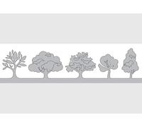 AG Design AWB 8280 - Cenefa autoadhesiva para pared, diseño de árboles, para cocina, salón, multicolor, 500 x 13,8 cm