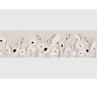 AG Design AWB 8410 - Cenefa autoadhesiva de flores abstractas, resistente al agua, decoración para paredes, muebles, papel pintado, revestimientos de paredes y puertas, lámina, multicolor, ancho 500
