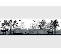 AG Design Cenefa autoadhesiva con silueta de bosque, AWB 8270, resistente al agua, decoración para paredes, muebles, papel pintado, revestimientos de paredes y puertas, lámina, multicolor, ancho 500