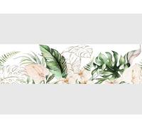 AG Design Cenefa autoadhesiva para cocina, sala de estar, pegatina de pared, multicolor, 500 x 13,8 cm (flores)