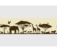 AG Design Cenefa autoadhesiva Safari, AWB 8266, impermeable, decoración para paredes, muebles, papel pintado, revestimientos de paredes y puertas, lámina, multicolor, ancho 500 cm x alto 13,8 cm