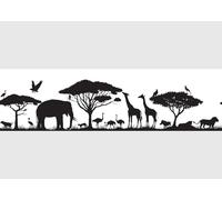 AG Design Cenefa autoadhesiva Safari AWB 8268 | Decoración autoadhesiva para paredes, muebles, papel pintado, revestimientos de paredes y puertas, lámina, multicolor, ancho 500 cm x alto 14 cm