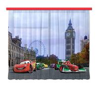 AG Design Cortinas - Disney Cars - Cortinas para niños - Impresión fotográfica 3D - 180 x 160 cm - 2 Partes - FCSXL 4312