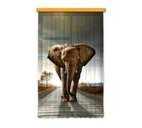 AG Design Cortinas - Elefante - Impresión fotográfica 3D - 140 x 245 cm - 1 Parte - FCSL 7507