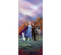 AG Design Frozen 2 FTDN V 5487-Papel Pintado fotográfico para habitación Infantil (napa, 90 x 202 cm), diseño de Elsa con Amigos en Las montañas, Multicolor