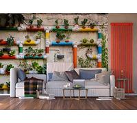 AG Design - Mural fotográfico para la Pared - No Tejido - Pipas de Agua de Flores - Papel Pintado fotográfico - Póster Gigante de Pared - 360 x 270 cm - 4 Partes - FTNXXL 2488