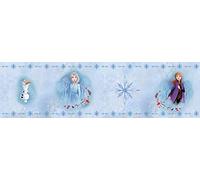 AG DESIGN Olaf con Elsa y Anna Frozen 2 Disney - Cenefa de Pared Decorativa para habitación Infantil (5 m x 14 cm, 0,14 m), Color Azul