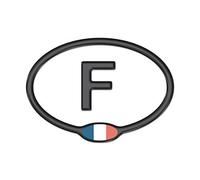 AG Diseño a de c de 9438 3D Pegatinas Francia con Bandera F 12,5 x 9 cm de Negra