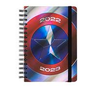 Agenda 2022 2023 semana Marvel Capitán América - Agenda A5 - Agenda escolar 2022 2023 desde agosto 2022 a julio 2023│Agenda semana vista - Agenda Capitán América - Vuelta al cole - Licencia oficial