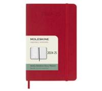 Agenda 2024-2025 18 Meses Semanal Pocket Rojo Escarlata Tapa Blanda