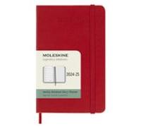 Agenda 2024-2025 18 Meses Semanal Pocket Rojo Escarlata Tapa Dura