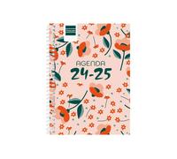 Agenda 2024/25 octavilla Floral FINOCAM - Planificador año 2024/25, 17 cm, semana vista, papel calidad 70 gramos, tamaño bolsillo // Ref: 645000625