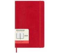 Agenda 2025 Diaria Large Roja Escarlata Tapa Blanda