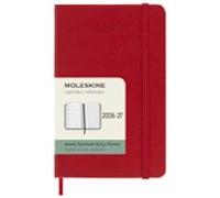 Moleskine Agenda Semanal 2026 2027 - Agenda de 18 meses con espacio para notas, tapa dura y cierre elástico, color rojo escarlata, formato Pocket 9 x 14 cm