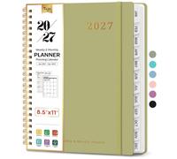 Agenda 2027, agenda semanal y mensual de 8.5 x 11 pulgadas, enero de 2027 a diciembre de 2027, agenda escolar grande de tapa dura con pestañas, perfecta para suministros escolares y de oficina, A4