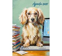 AGENDA 2027: Minimalist Daily Planner A5 Hardcover | Simple. Well-designed. Elegant. Ready for your entries. | Cute Dog Lover Gift: Aesthetic ... Lined White Pages with Date and Page Numbers