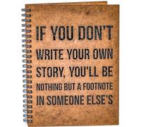 Agenda A5 personalizada din lemn - "If you don't write down your own story"