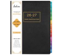 Agenda académica 2026-2027, agenda académica A4 de julio de 2026 a junio de 2027, agenda semanal por horas, libro de citas de tapa blanda, intervalos de 15 minutos, 21,8 x 29 cm, color negro