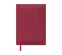 Agenda Anual 2022 - Organizador Semanal - Cada Día Una Página - Tamaño 15 x 21 cm - Modelo Brasilia - Color Burgundy - Hojas Color Ahuesado - Planificador Mensual Portable - Dohe