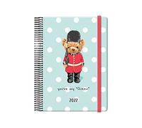 Agenda Anual 2022 - Organizador Semanal - Cada Día Una Página - Tamaño Mediano 15 x 21 cm - Modelo British - Planificador Mensual Portable - De Anillas - Dohe