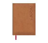 Agenda Anual 2023 - Organizador Semanal - Cada Día Una Página - Tamaño 15 x 21 cm - Modelo Brasilia - Color Cámel - Hojas Color Ahuesado - Planificador Mensual Portable - Dohe