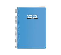 Agenda Anual 2023- Organizador Semanal - Cada Día Una Página - Tamaño Mediano 15 x 21 cm - Modelo Metrópoli - Color Azul - Planificador Mensual Portable - De Anillas - Dohe