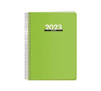 Agenda Anual 2023- Organizador Semanal - Cada Día Una Página - Tamaño Mediano 15 x 21 cm - Modelo Metrópoli - Color Verde - Planificador Mensual Portable - De Anillas - Dohe