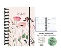 Agenda anual (2026-27) senfort 16 meses student decorada espiral tapa